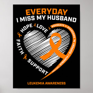 Memory Of My Husband Remembrance Leukaemia Awarene Poster