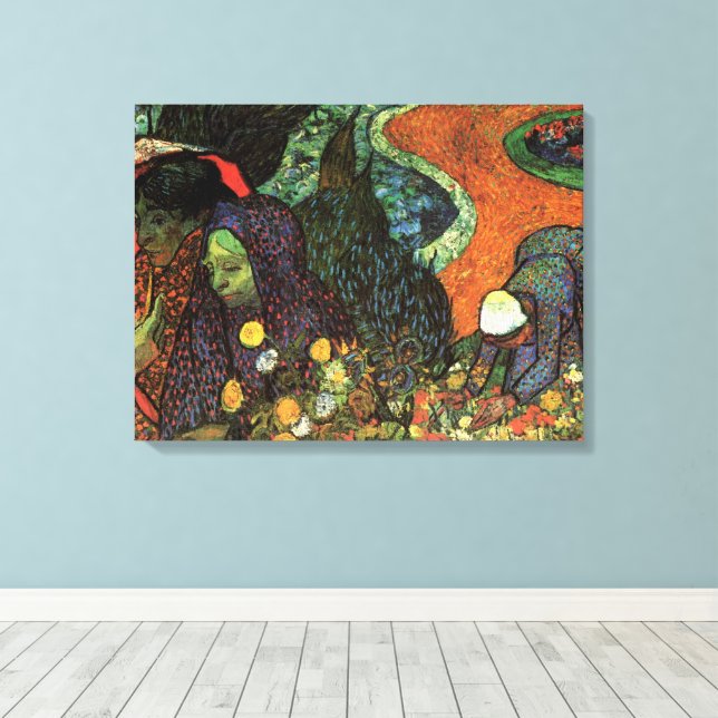 Memory of the Garden at Etten by Vincent van Gogh Canvas Print (Insitu(Wood Floor))