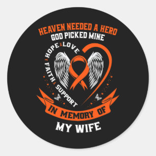 Memory Of Wife Leukaemia Awareness Memorial Gifts Classic Round Sticker