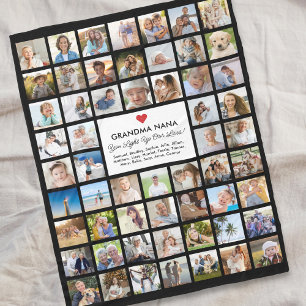 Memory Photo Collage 57 Pictures Easy Custom Gift Fleece Blanket