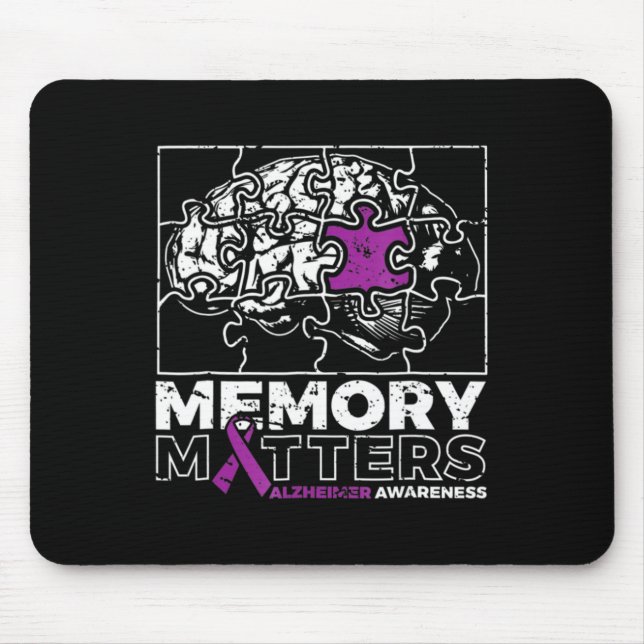 Memory Problem Purple Ribbon Brain Puzzle Heimerhe Mouse Pad (Front)