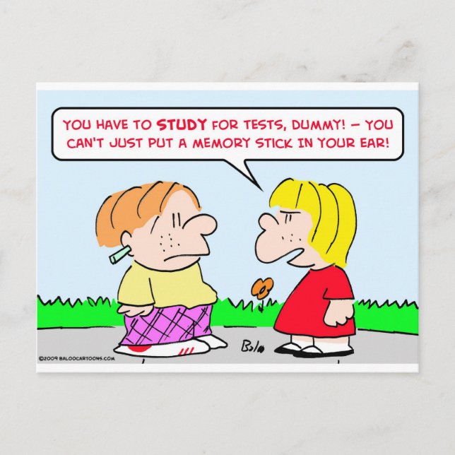 memory stick study tests educations postcard (Front)