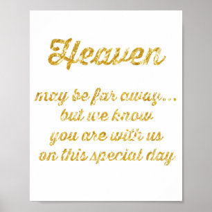 Memory table quote poster with simulated gold foil