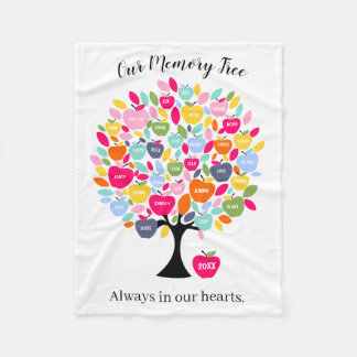 Memory Tree for Loved Ones | Remembrance Family Fleece Blanket