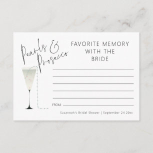 Memory with Bride Pearls Prosecco Bridal Shower Card