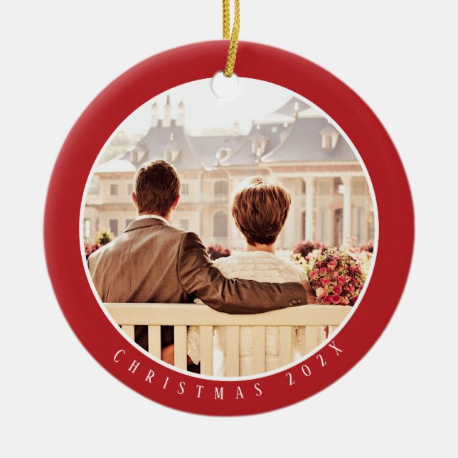 Memory Year Highlights Photo Ceramic Tree Decoration (Front)