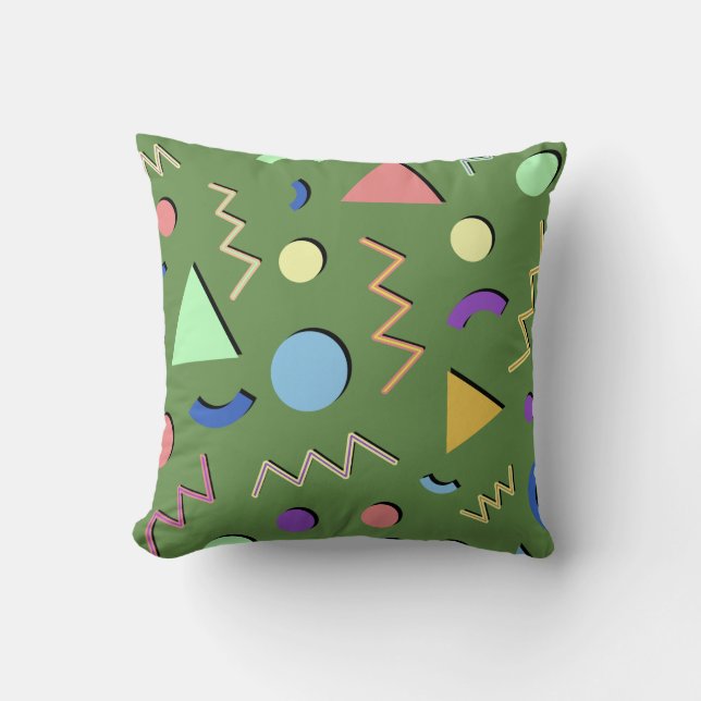 Memphis #92 Moss Green Cushion (Front)