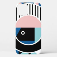 Memphis abstract poster design. Face geometric mak