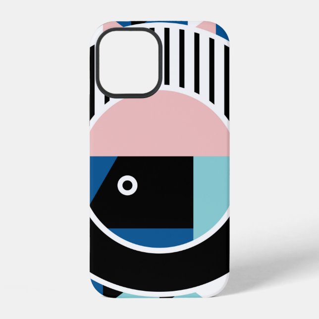 Memphis abstract poster design. Face geometric mak iPhone Case (Back)
