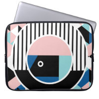 Memphis abstract poster design. Face geometric mak