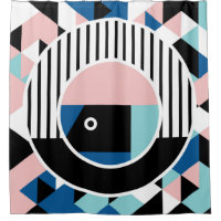Memphis abstract poster design. Face geometric mak