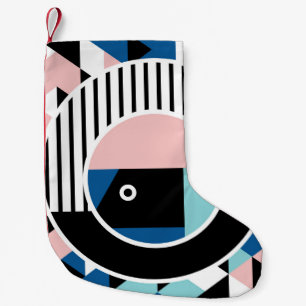 Memphis abstract poster design. Face geometric mak Small Christmas Stocking