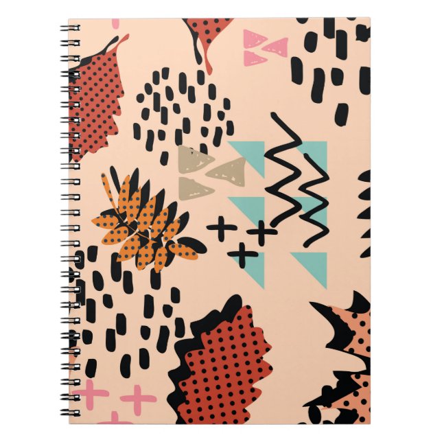 Memphis autumn fall foliage and leaves with geomet notebook (Front)