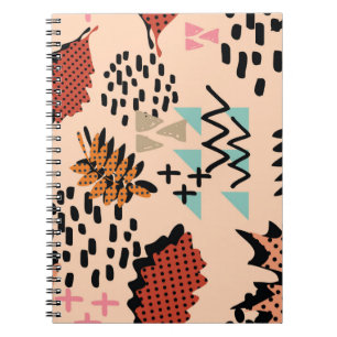 Memphis autumn fall foliage and leaves with geomet notebook