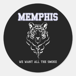 Memphis Basketball We Want All The Smoke Classic Round Sticker