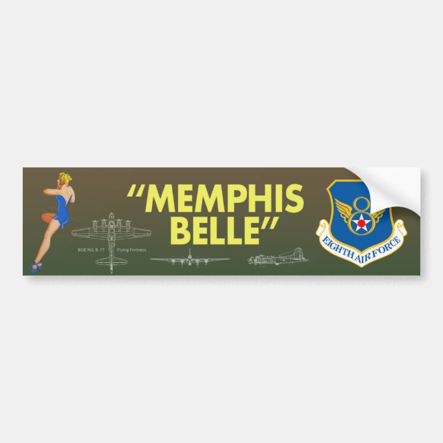 "Memphis Belle" 8th Air Force Bumper Sticker (Front)