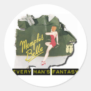 Memphis Belle Pin Up Classic Round Sticker