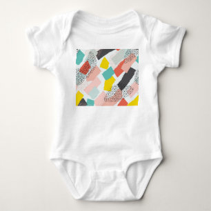Memphis brush strokes: vintage pattern. baby bodysuit