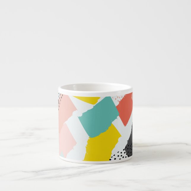 Memphis brush strokes: vintage pattern. espresso cup (Front)