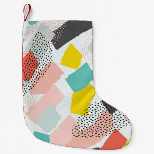 Memphis brush strokes: vintage pattern. small christmas stocking