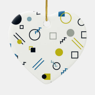 Memphis, cool, trendy, modern geometric art ceramic tree decoration