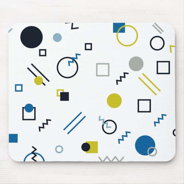 Memphis, cool, trendy, modern geometric art mouse pad (Front)