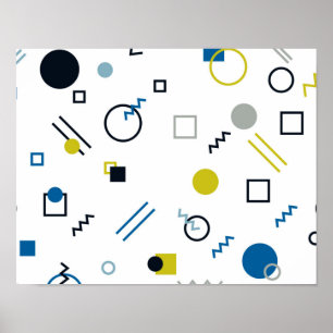 Memphis, cool, trendy, modern geometric art poster