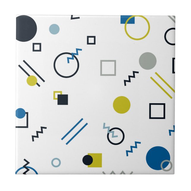 Memphis, cool, trendy, modern geometric art tile (Front)