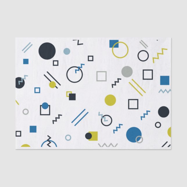 Memphis, cool, trendy, modern geometric art tissue paper (Front)