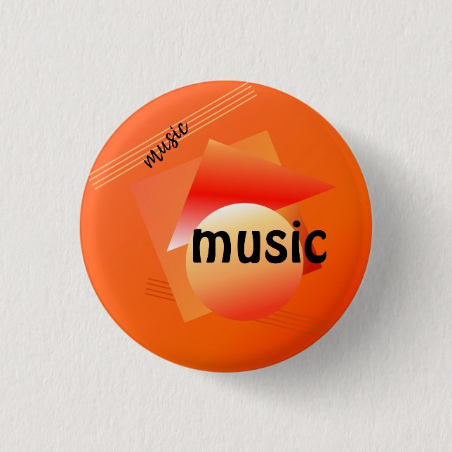 memphis design style. 3 cm round badge (Front)