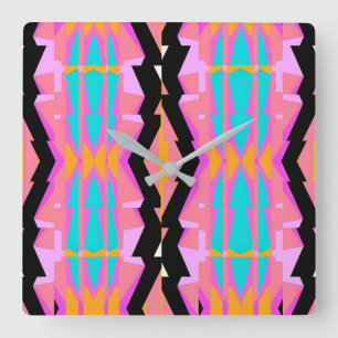 Memphis Design Wire Square Wall Clock