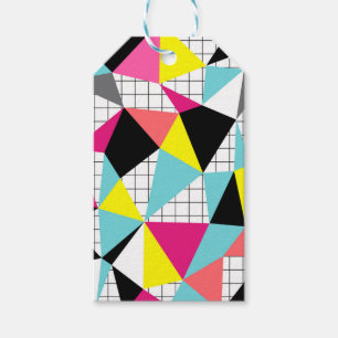 Memphis, geometric shapes gift tags