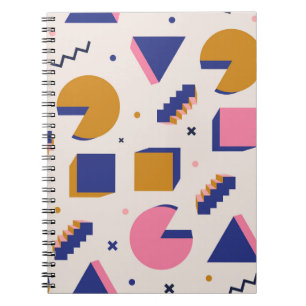Memphis Geometry: 90s Fashion Seamless Notebook