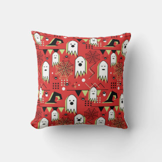 Memphis ghost: Halloween geometric pattern. Cushion