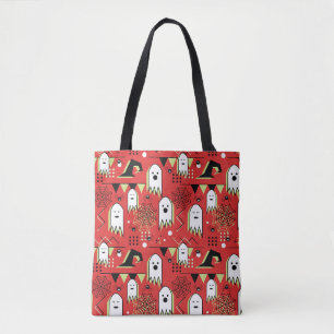 Memphis ghost: Halloween geometric pattern. Tote Bag