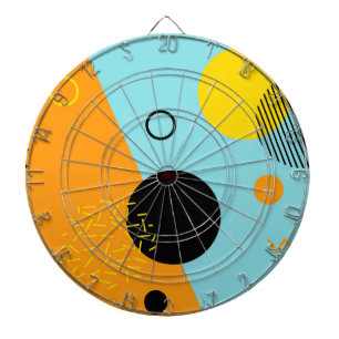 Memphis, hipster, trendy, cool illustration art dartboard