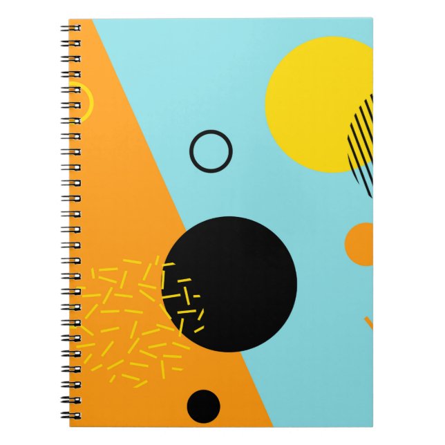 Memphis, hipster, trendy, cool illustration art notebook (Front)