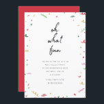 Memphis Holiday Party Invitation<br><div class="desc">Contemporary and playful christmas card design with the words "oh what fun" in a handwritten script font surrounded by festive holiday coloured confetti.</div>