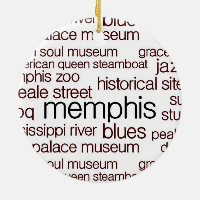 Memphis in Brown Ceramic Tree Decoration (Back)