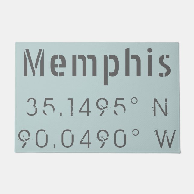 Memphis Latitude Longitude Doormat (Front)