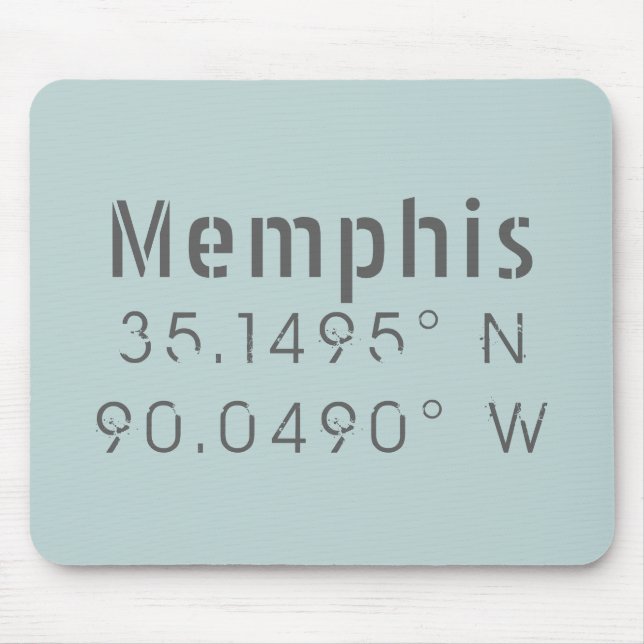 Memphis Latitude Longitude Mouse Pad (Front)