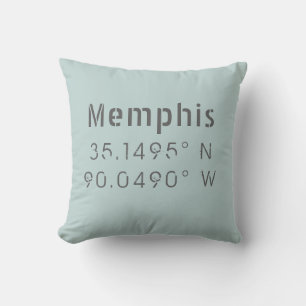 Memphis Longitude Latitude Throw Pillow