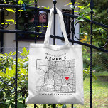 Memphis Love Locator | City Map Wedding Welcome Tote Bag<br><div class="desc">A fun tote bag for a wedding or any other occasion taking place in the beautiful city of Memphis, Tennessee. This tote features an overhead map of the city centre inside a black-bordered box framer. On the top sits a short welcome greeting and the name of the city. On the...</div>
