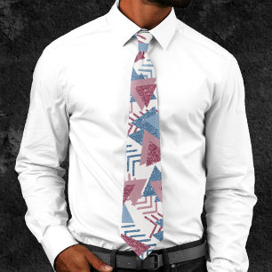 Memphis Lunar   Pastel 90s Abstract Shape Custom Tie