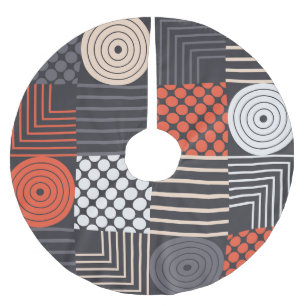 Memphis Magic: Geometric Banner Fun Brushed Polyester Tree Skirt