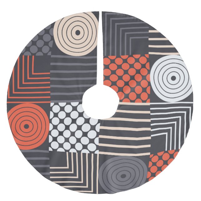 Memphis Magic: Geometric Banner Fun Brushed Polyester Tree Skirt (Front)