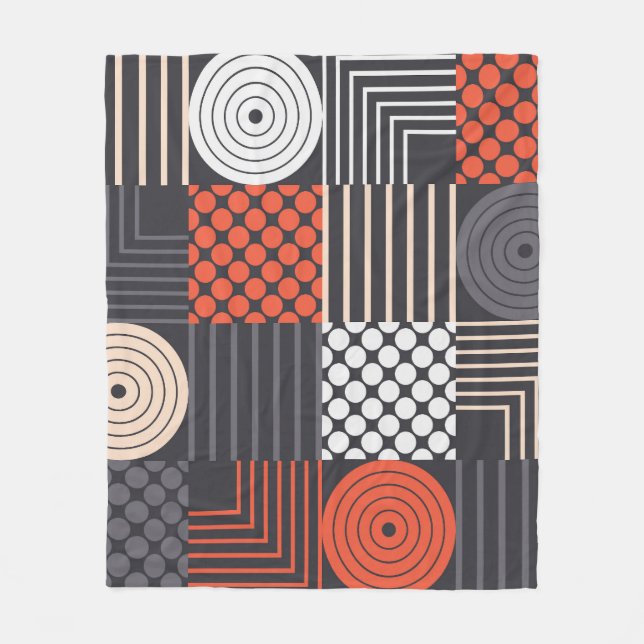 Memphis Magic: Geometric Banner Fun Fleece Blanket (Front)