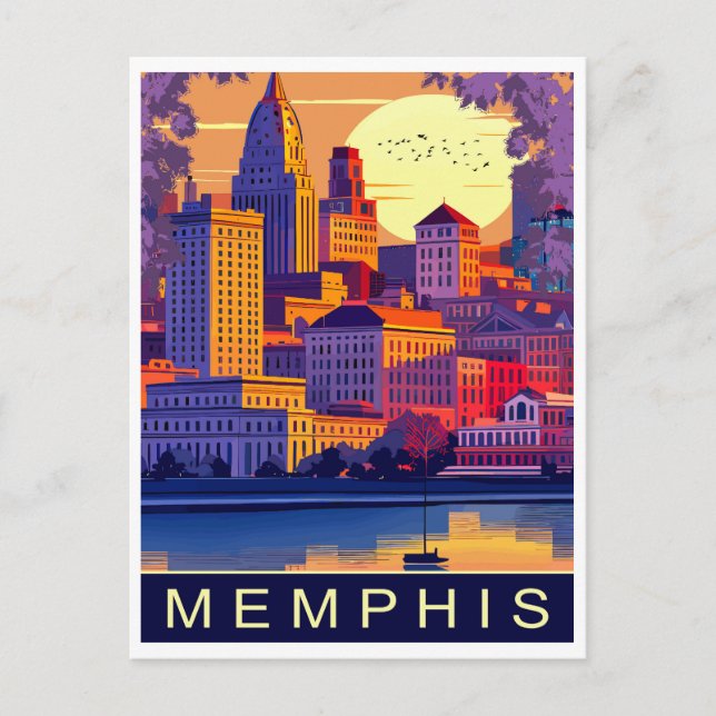 Memphis, Mississippi River, Travel Postcard (Front)