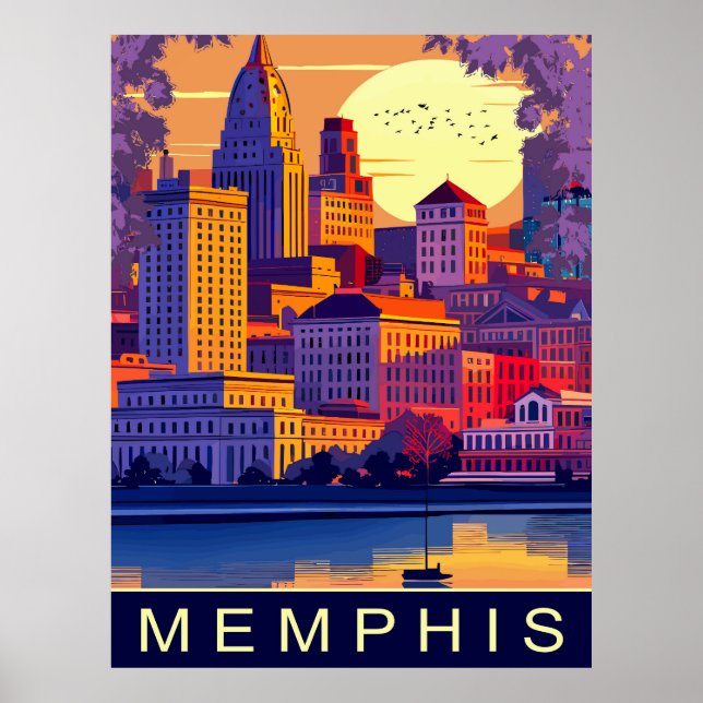 Memphis, Mississippi River, Travel Poster (Front)
