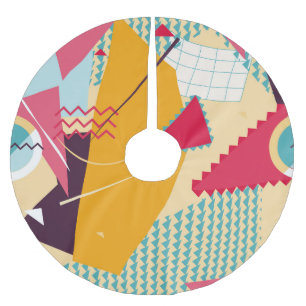 Memphis Mood: Retro Geometric Trend Brushed Polyester Tree Skirt